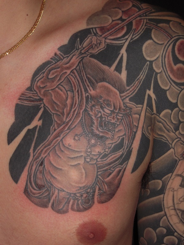 五分 風神 雷神 Howling Tattoo Studio 彫かん